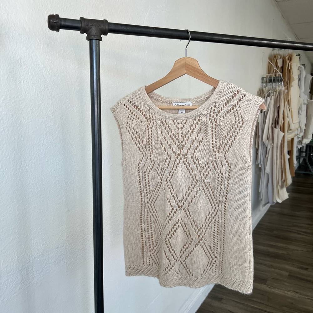 Coldwater creek oatmeal knit vest